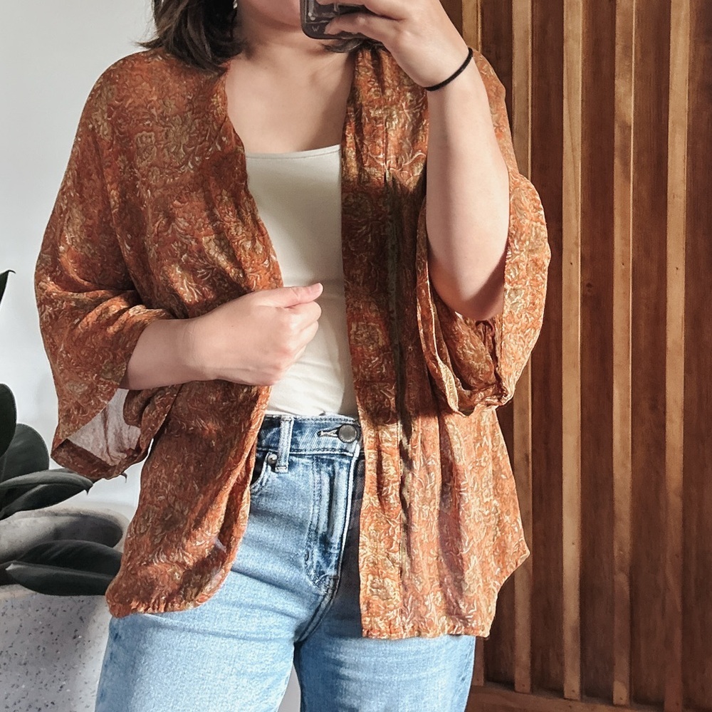 INDIE ELLA Boho 100% Silk Ashka Luxury Kimono Shrug. OSFM